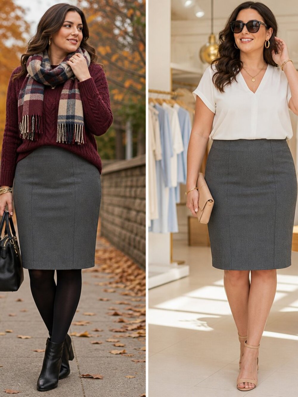 Ann Taylor Charcoal Gray Classic Pencil Skirt (Size 10)